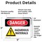 Signmission Hazardous Materials Danger Sign, Vinyl Decal, 5in W x 3.5in L, 2PK OS-2PACK-DS-D-35-L-1315 - alternate 2